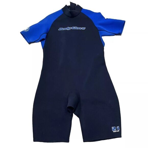 BODY GLOVE Pro Series Wetsuit Mens XXL 2.1 MM Blue Black Short Sleeve 3/4 2XL - Picture 1 of 16